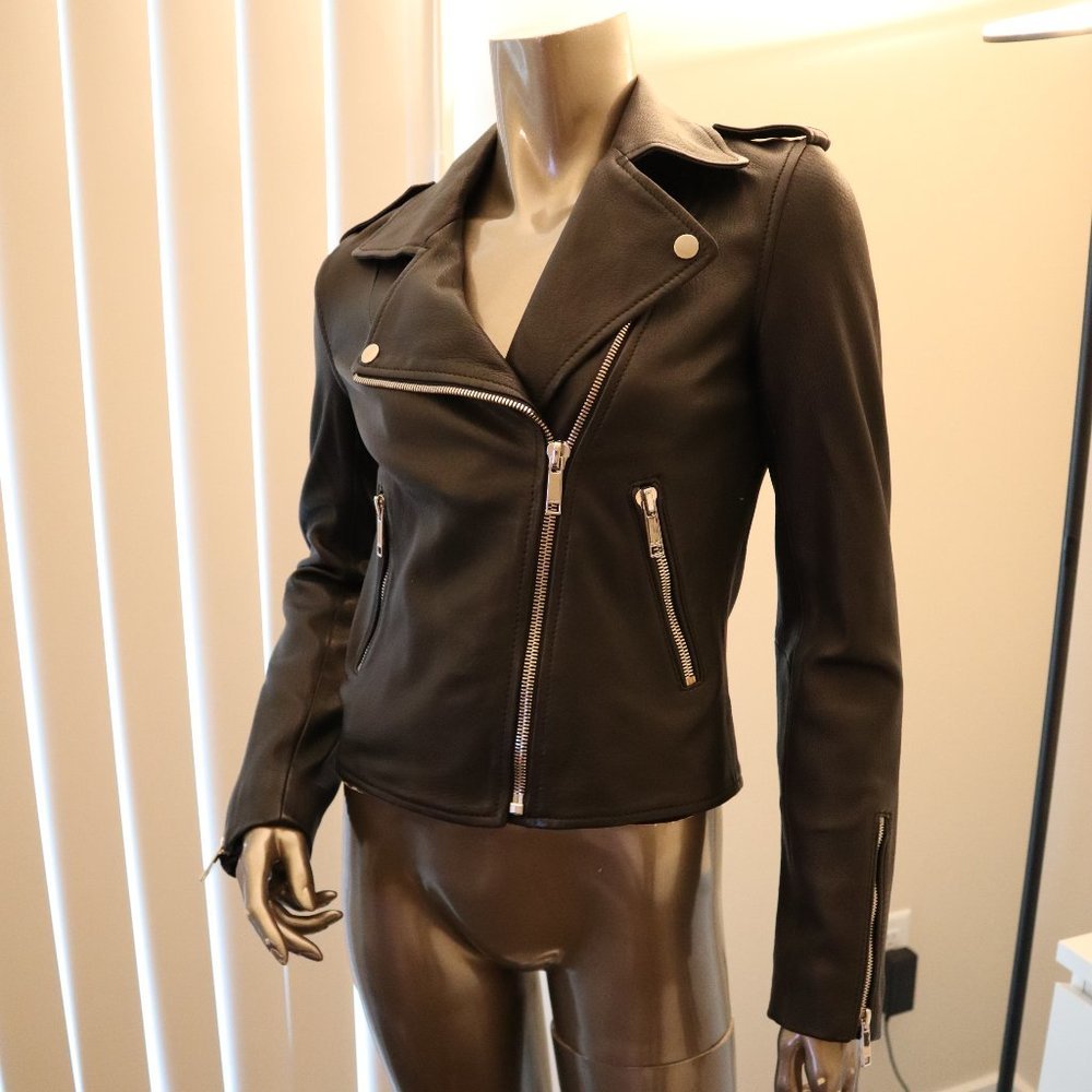 LTH JKT Black Biker Moto Leather Jacket NWT